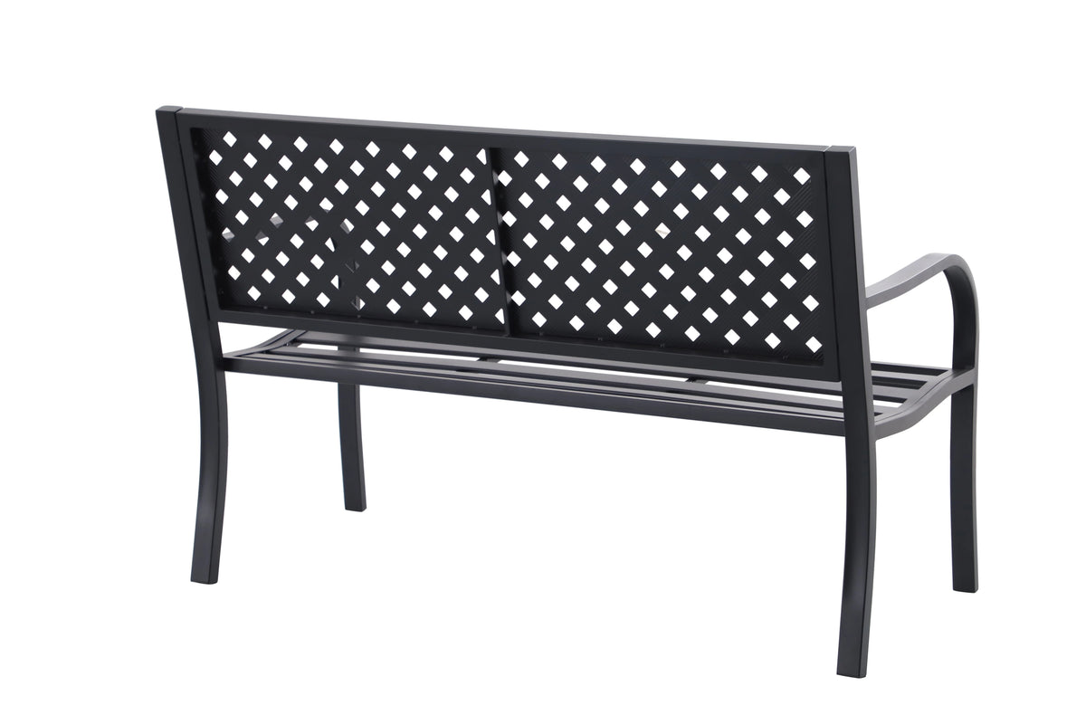 Black Steel Garden Bench E738