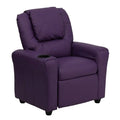 Purple Vinyl Kids Recliner with Cup Holder and Headrest P68179