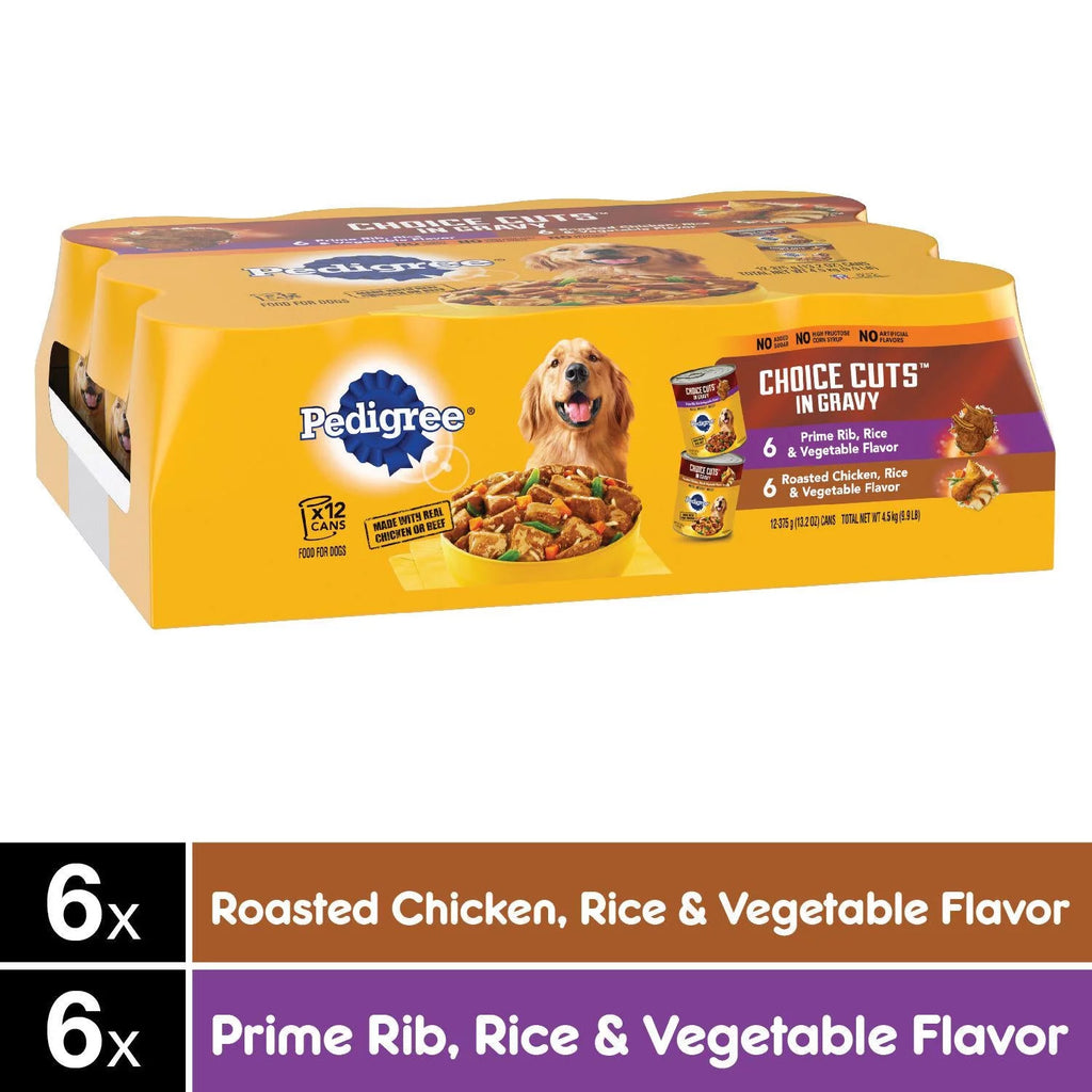Prime Rib and Chicken Wet Dog Food Variety Pack 12 13.2 oz. Cans U202
