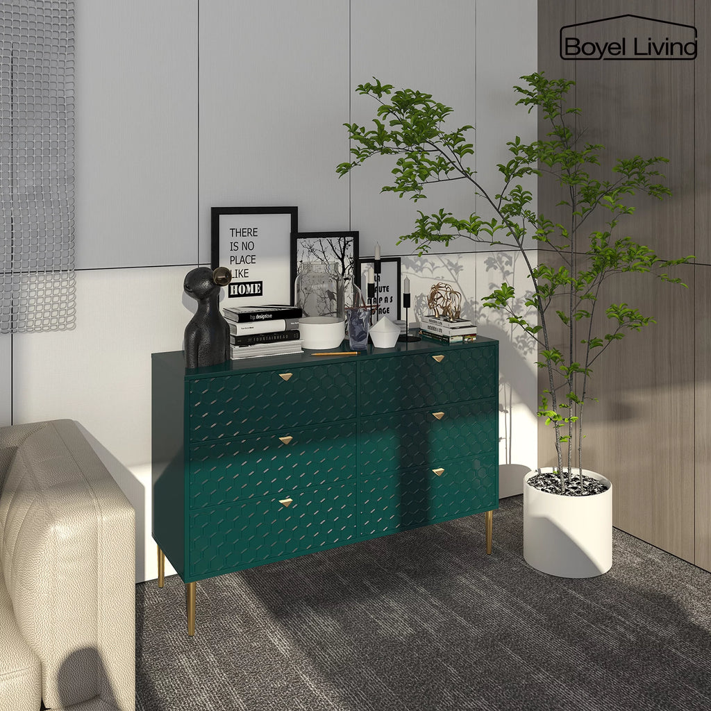 6 Drawer MDF Wood Dresser J919