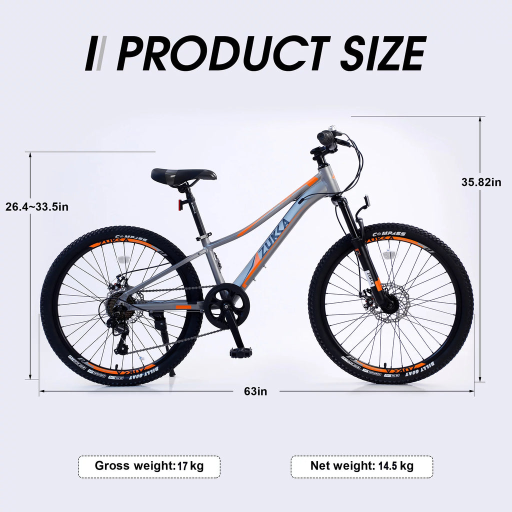 24 Mountain Bike with Aluminium Frame & Disc Brakes B5724