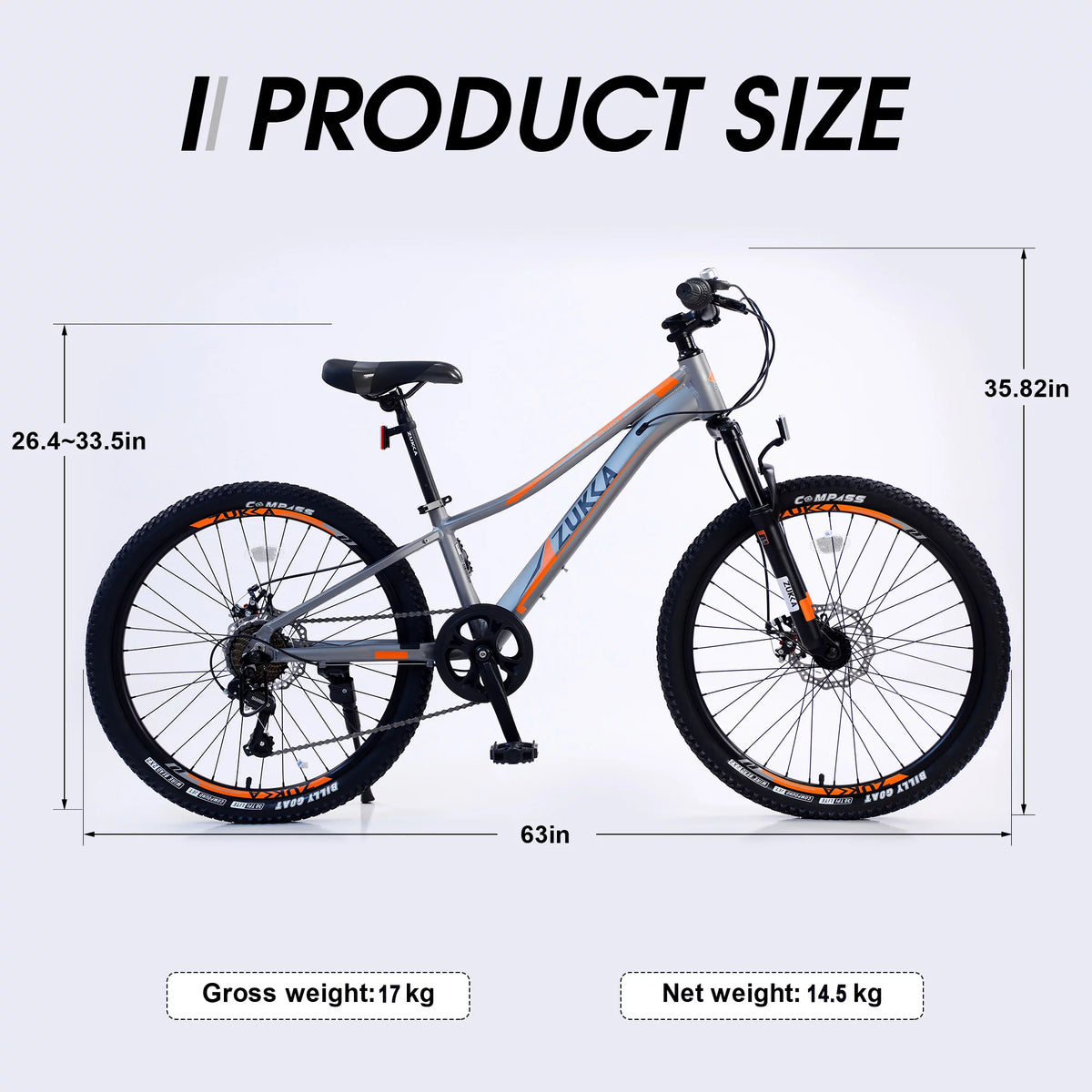 24 Mountain Bike with Aluminium Frame & Disc Brakes B5724