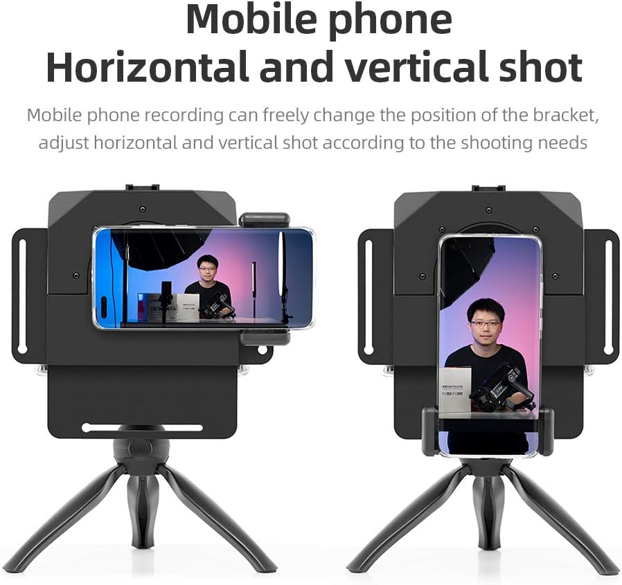 Portable Teleprompter Kit with Remote Control for Phone and DSLR Recording Pack of 2 Q7335