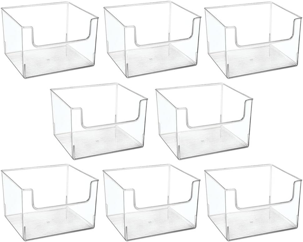 Clear 8 Pack Plastic Storage Basket Bin J678800