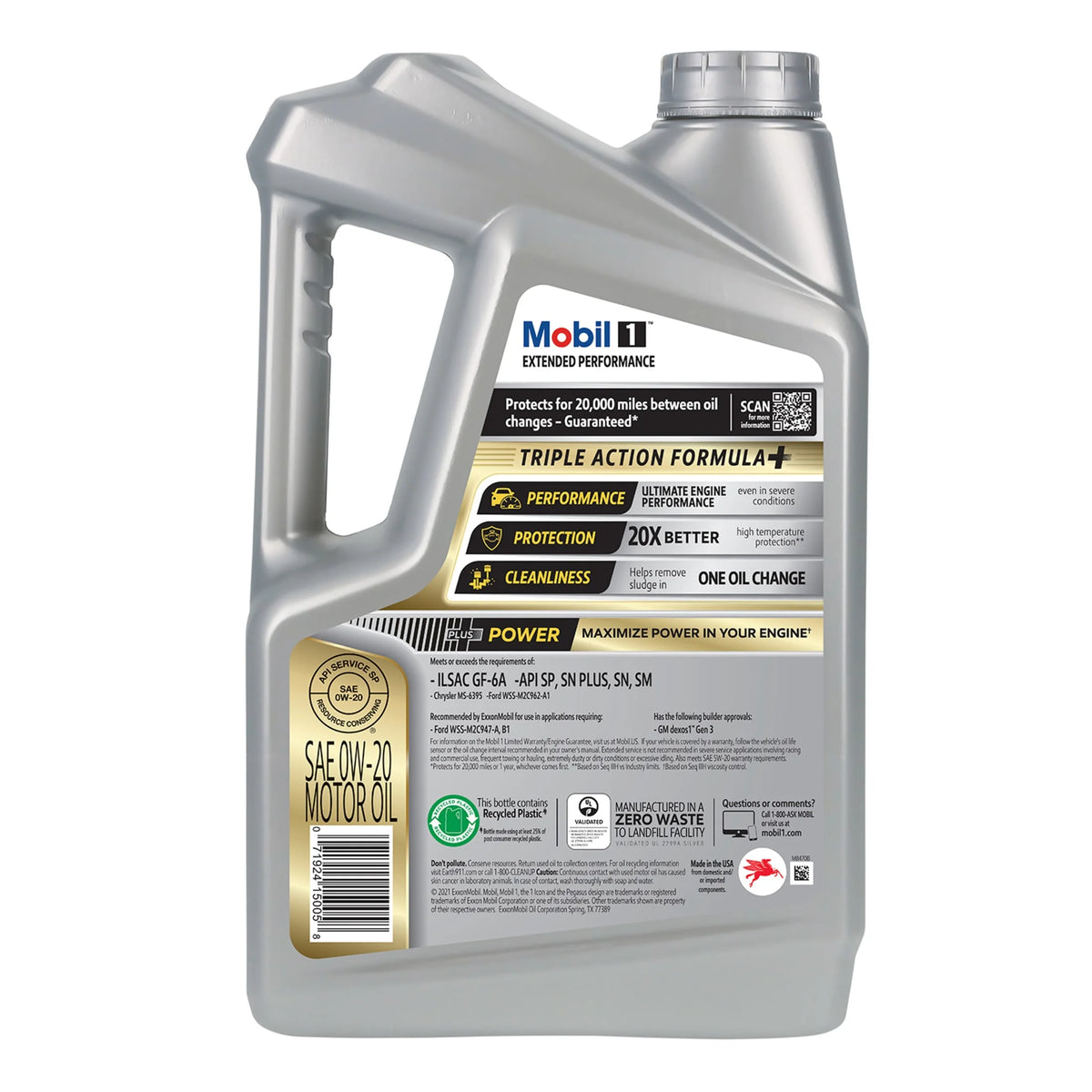 Full Synthetic Motor Oil 0W-20 5 Quart Pack of 3 S8782