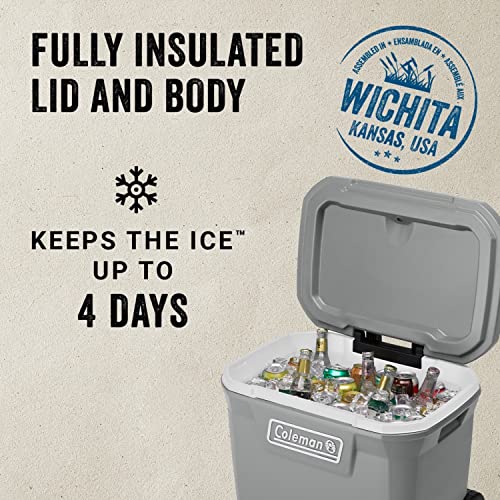 Insulated Portable Cooler with Heavy Duty Wheels, 100+ Can Capacity I329563