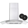 36 in. Stainless Steel Ductless Wall Mount Range Hood with Carbon Filter F838