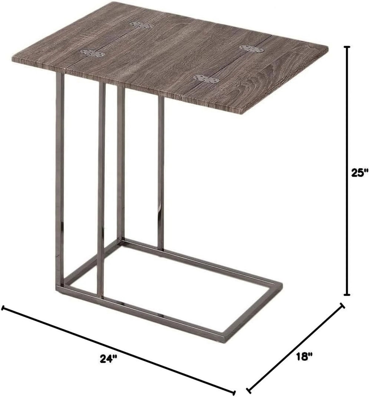 Weathered Grey Expandable Side End Table F580