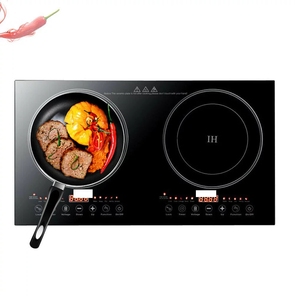2400W Electric Double Burner Cooktop Black L725986