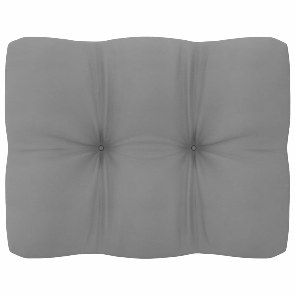 7 Piece Wood Garden Conversation Set Gray Cushioned Pinewood Sectional Sofa Set P4417