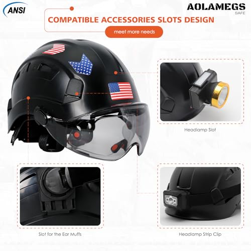 Vented Hard Hat with Double Visor and Chin Straps O143772
