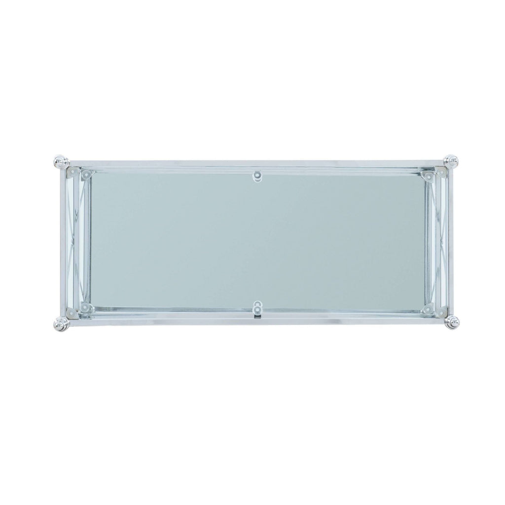 Chrome and Glass Floor Console X91896