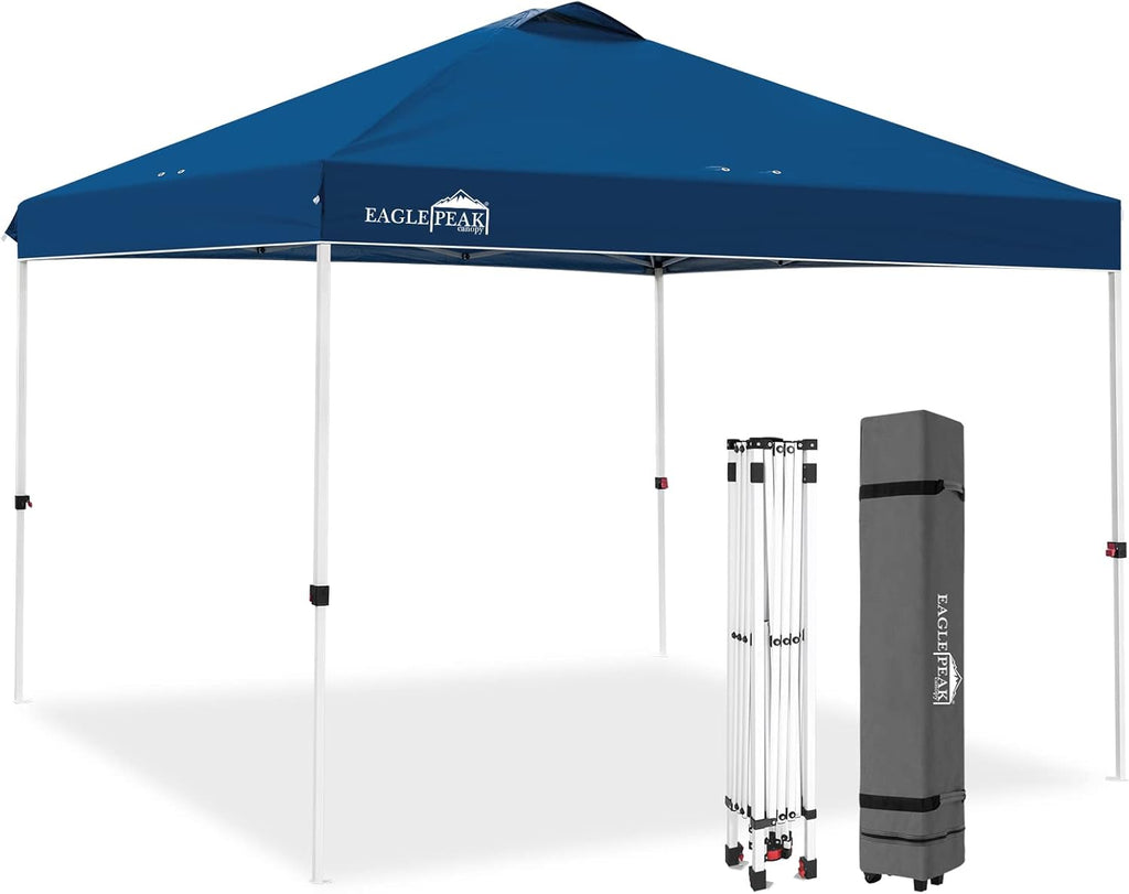 10' x 10' Light Blue Pop Up Canopy Tent with Wheeled Carrying Bag P685899