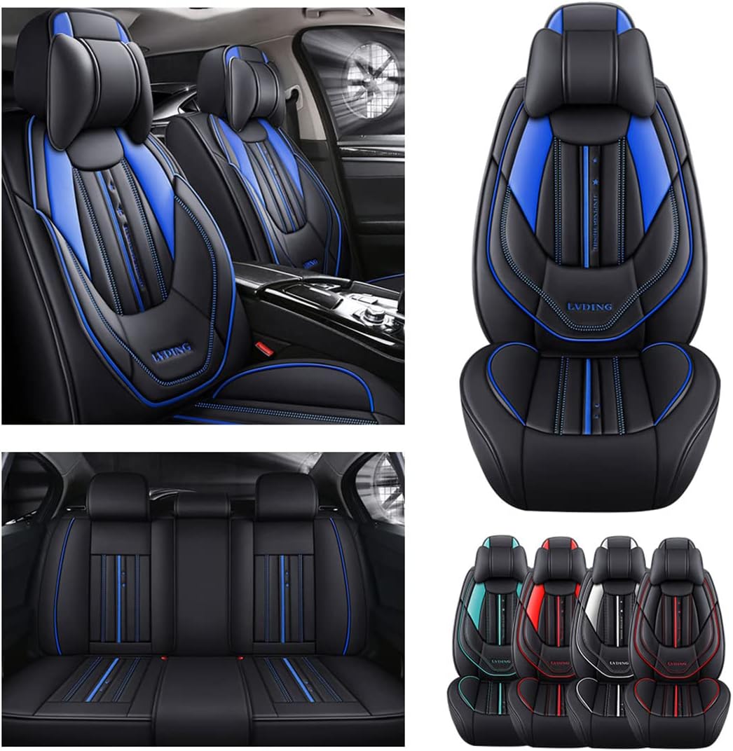 Car Seat Covers 5-Seat Waterproof All Weather Black Blue P94187