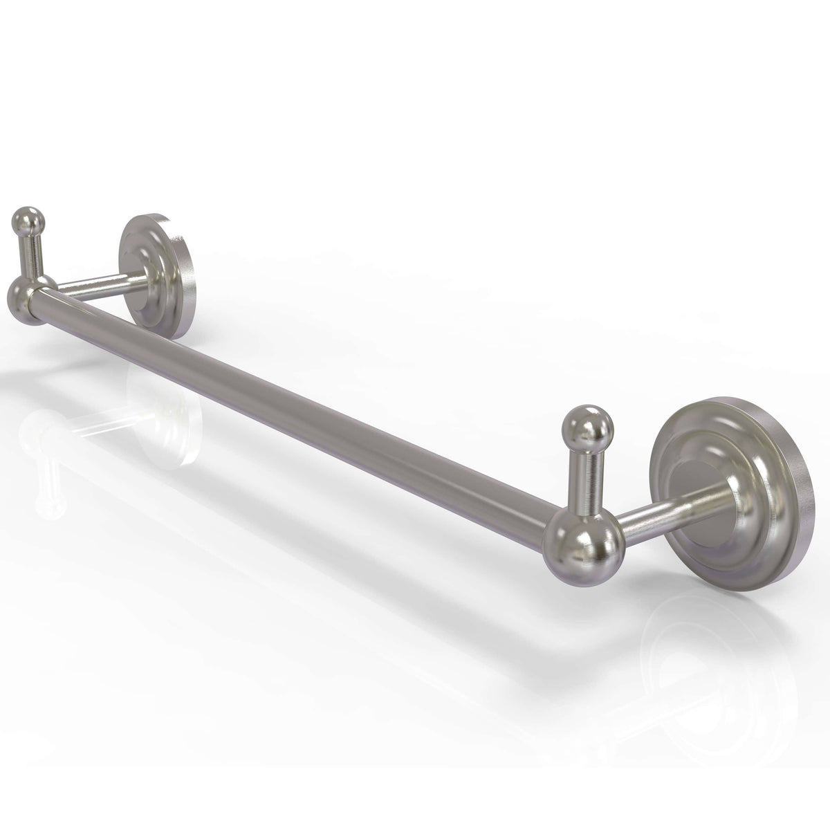 Satin Nickel 24 inch Towel Bar with Integrated Hooks Z753243