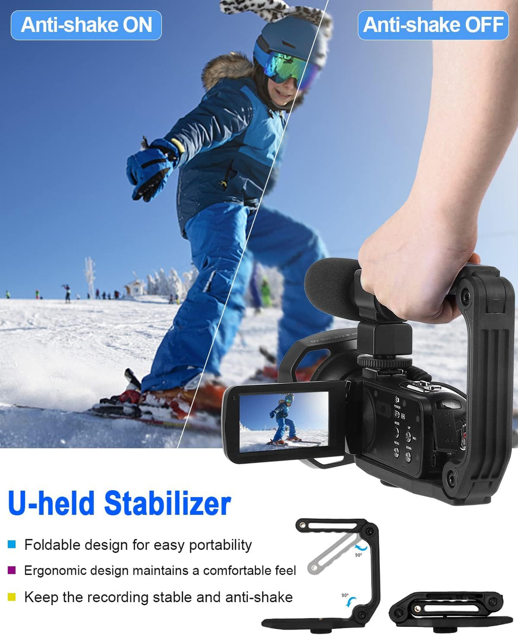 4K 60fps Video Camera Camcorder with 18x Zoom W178