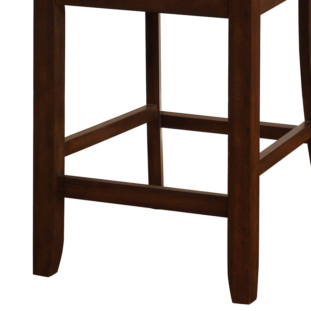 Green and Brown Wooden Counter Stool with Camouflage Fabric Seat T976657