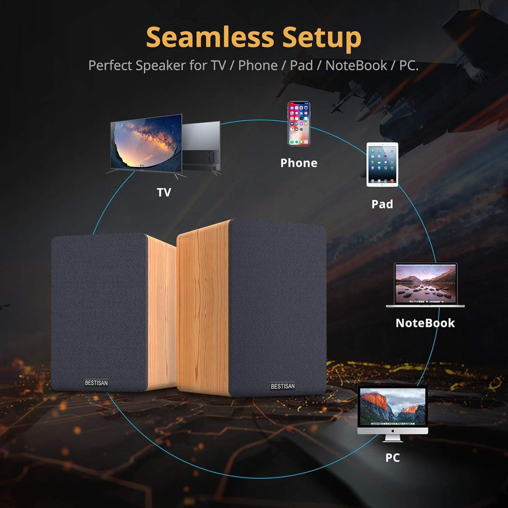 Bluetooth Bookshelf Speakers with Remote Control J16161