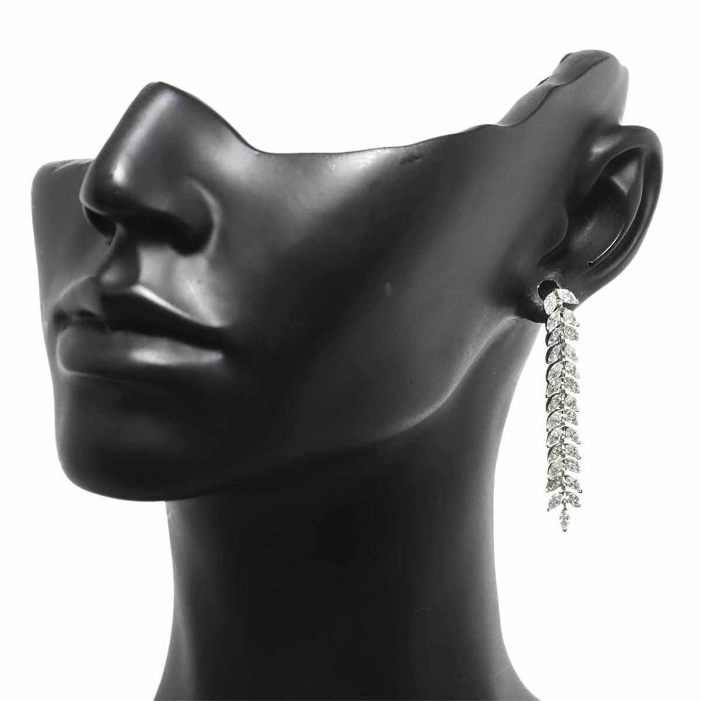 Victoria Vine Drop Diamond Earrings Platinum Pierced V644578