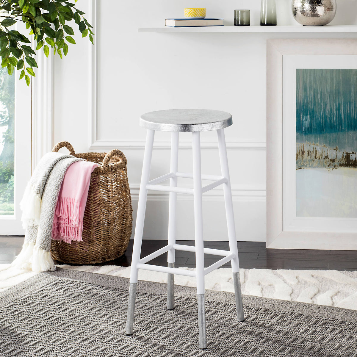 White Dipped Bar Stool L372648