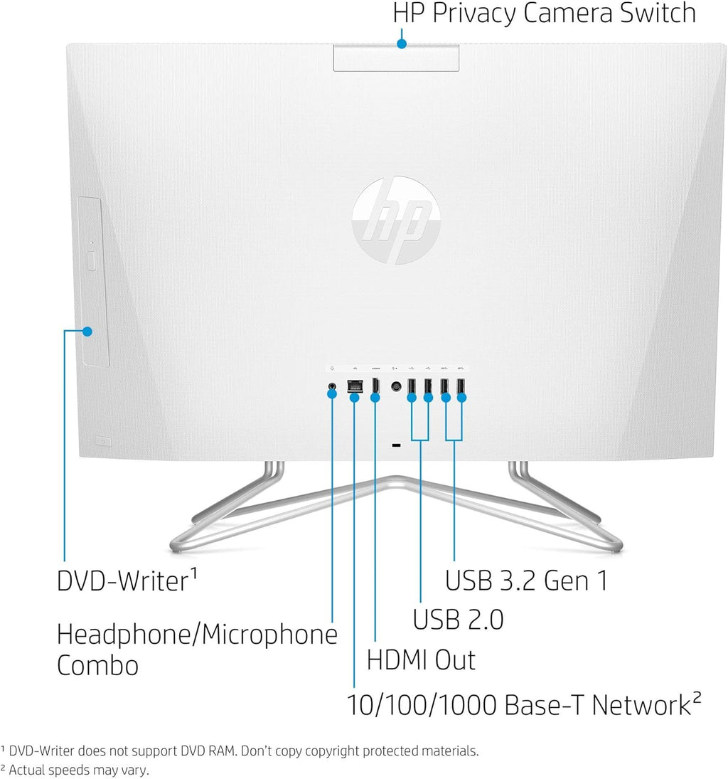 24-inch All-in-One Desktop Computer, AMD Athlon Silver 3050U, 8 GB RAM, 256 GB SSD, Windows 10 Home, White X349769
