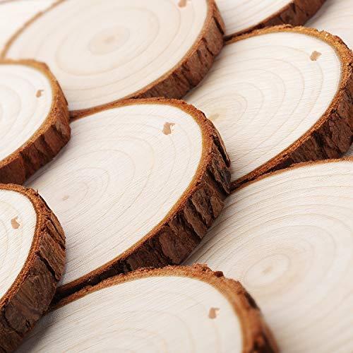 30 Pcs 2.4-2.8 Inches Natural Wood Slices H790