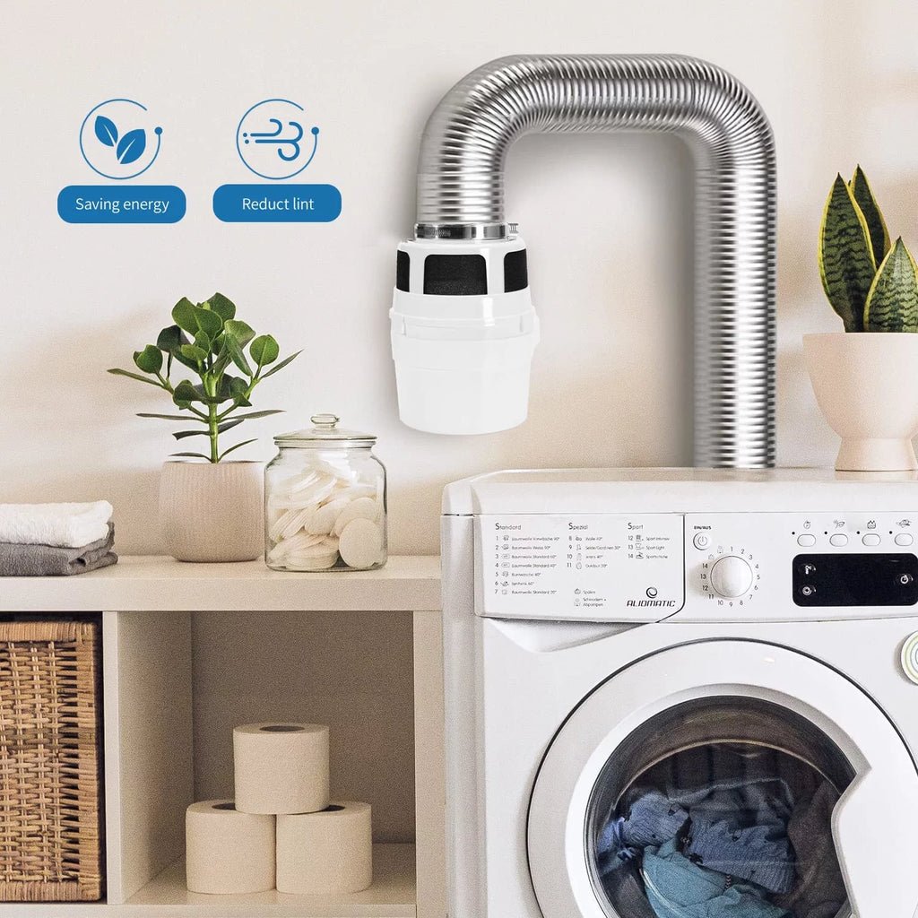 Indoor Dryer Vent Kit with 4-Inch by 5-Feet Silver Duct T92532