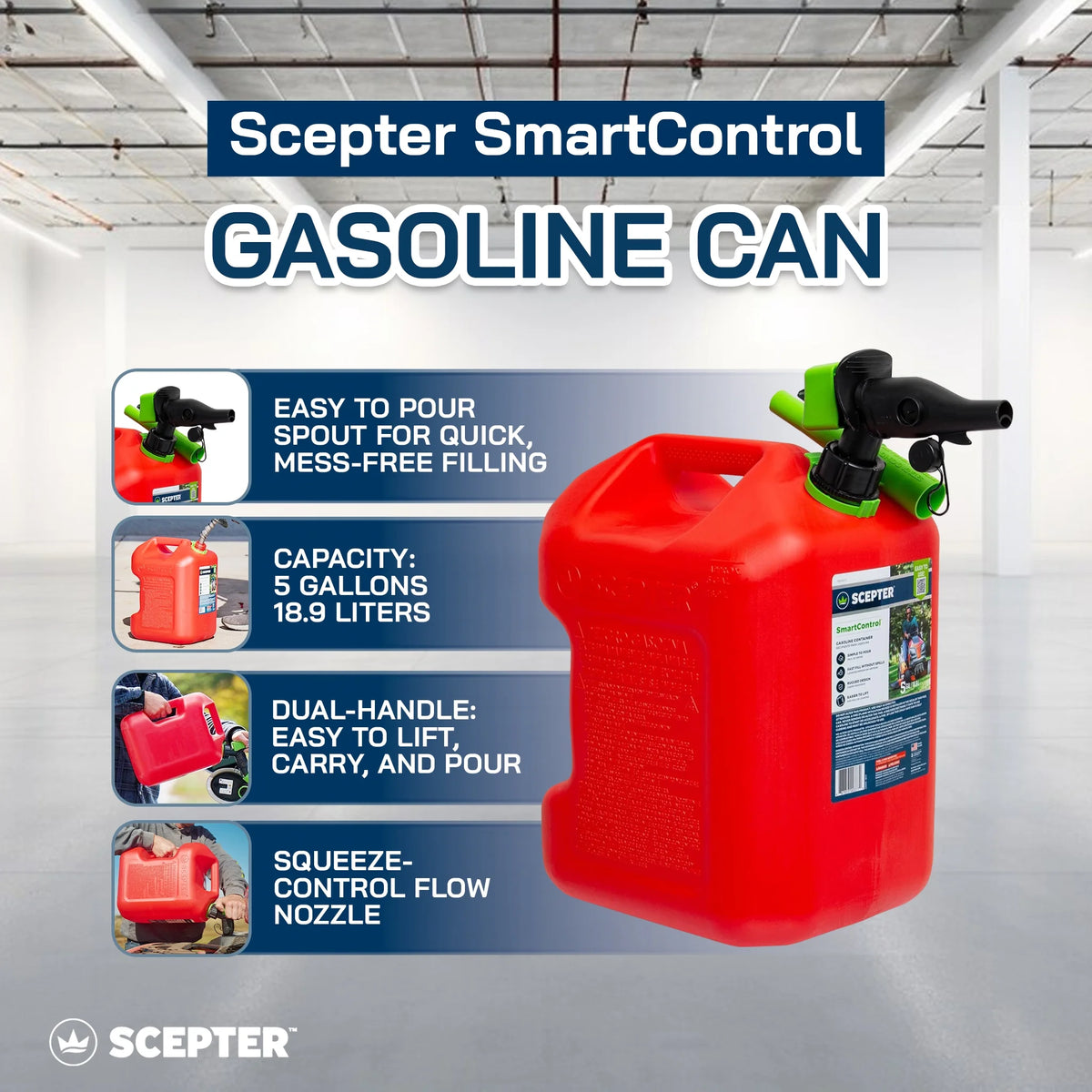 5 Gallon Gasoline Can Jug with Funnel O831