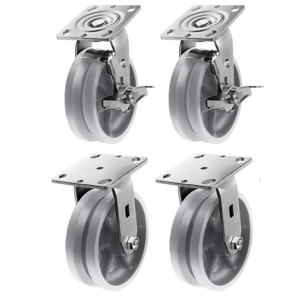 Heavy Duty Iron V-Groove Caster 4x2 3200 lbs J6151