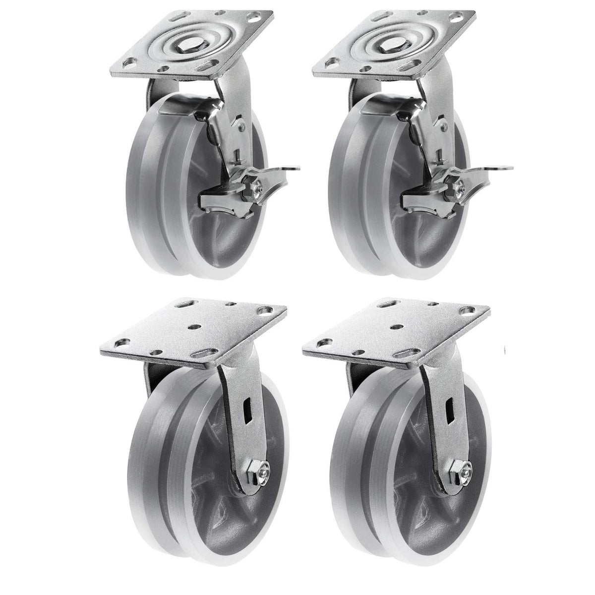 Heavy Duty Iron V-Groove Caster 4x2 3200 lbs J6151