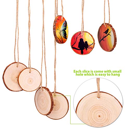 30 Pcs 2.4-2.8 Inches Natural Wood Slices H790