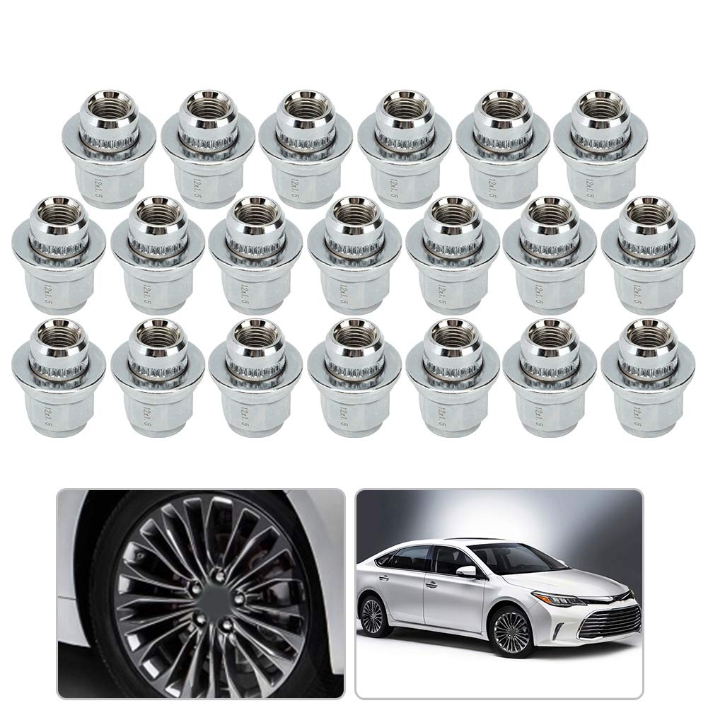 Silver Steel Wheel Nut 20 Pieces Q16477