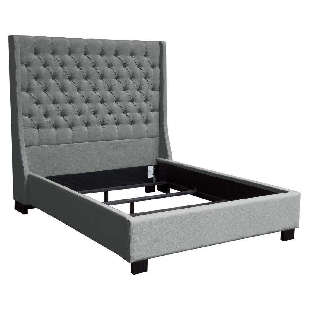 Grey Linen Tufted Bed W677