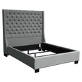 Grey Linen Tufted Bed W677