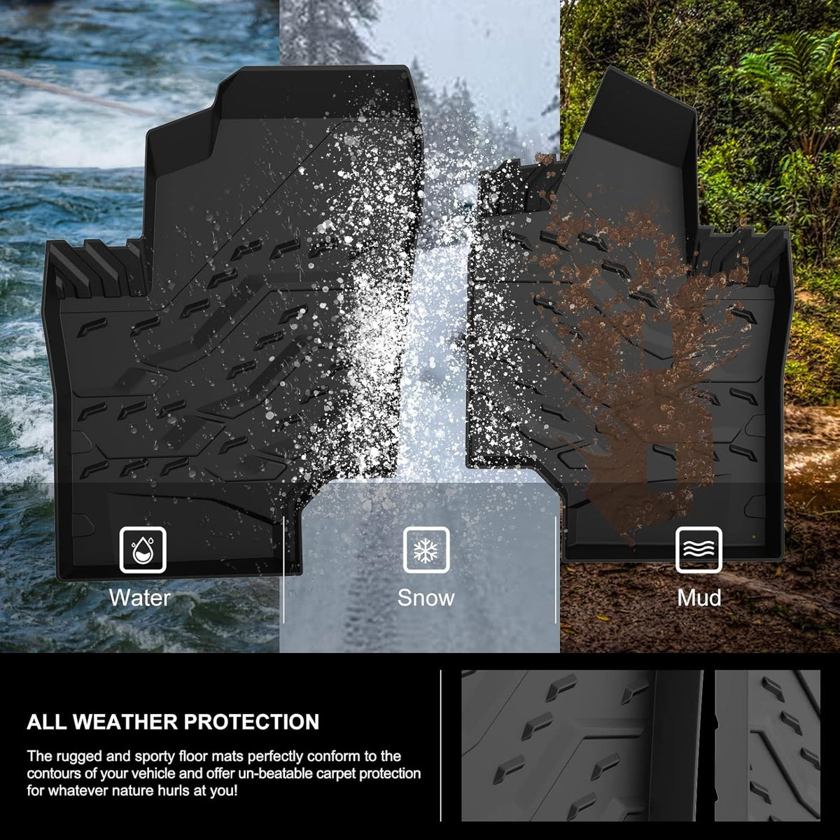 All Weather TPE Floor Mats Black B969933