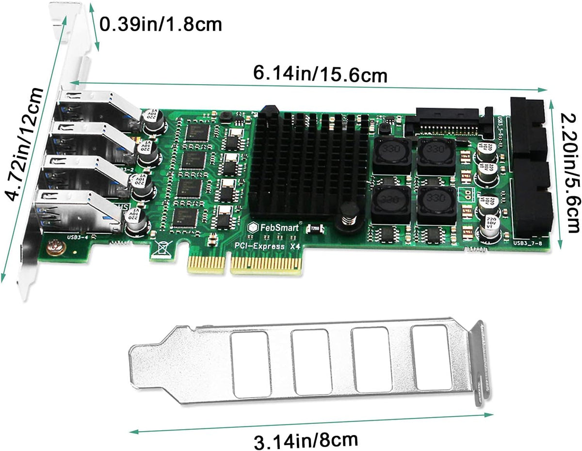 4 Channel 8 Ports PCI Express USB 3.0 Card A790499