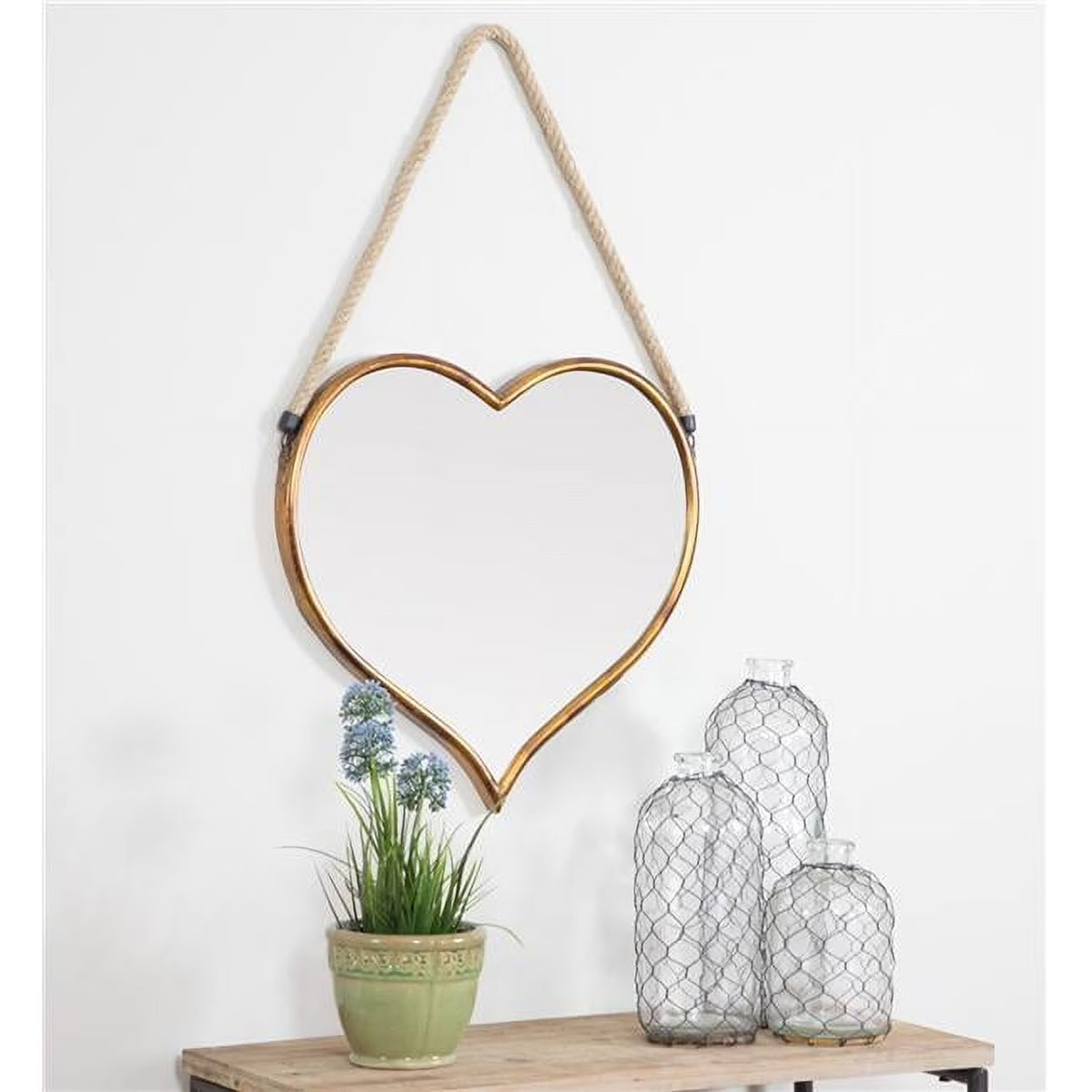 Gold Heart Wall Mirror T516