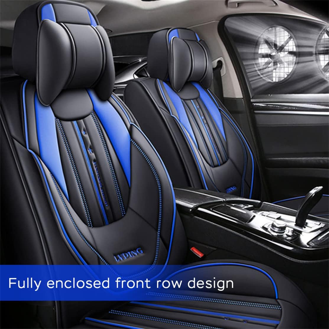 Car Seat Covers 5-Seat Waterproof All Weather Black Blue P94187
