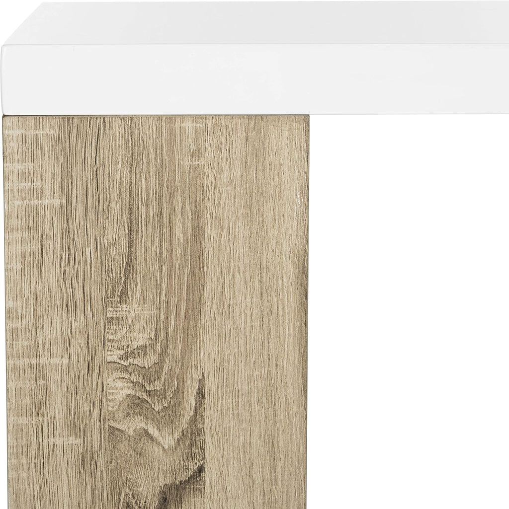 White Lacquer and Oak Desk B510