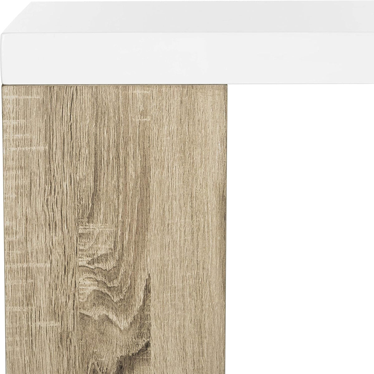 White Lacquer and Oak Desk B510