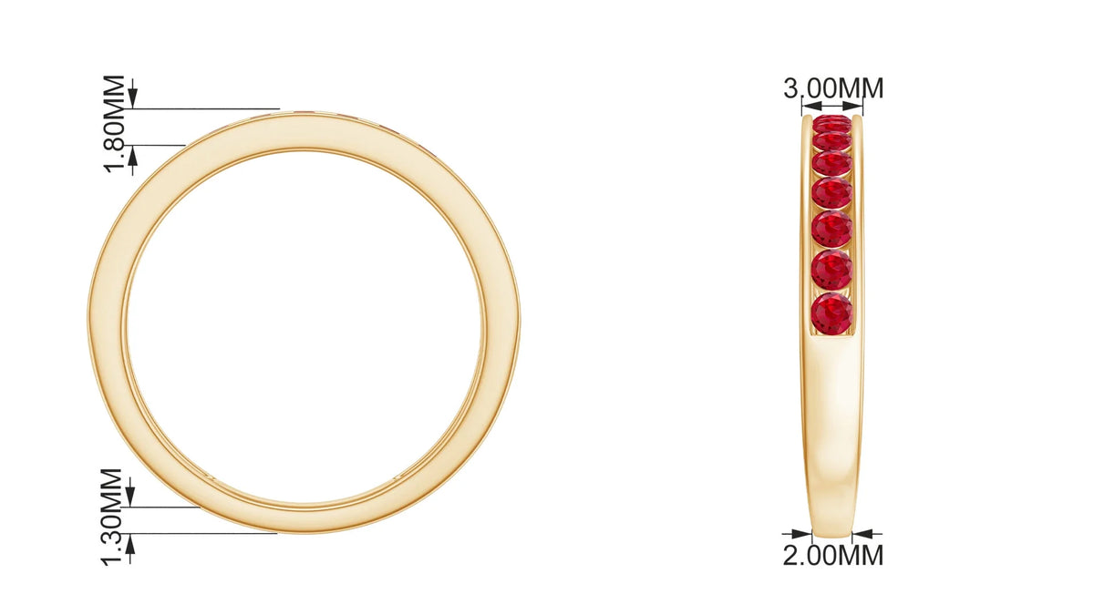 925 Sterling Silver Channel Setting Ruby Ring S352