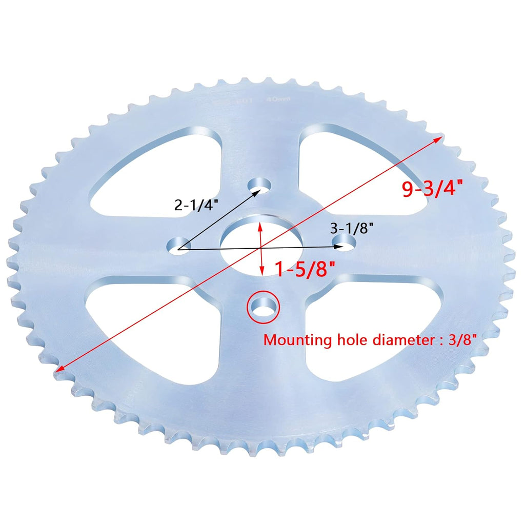 60 Tooth Go Kart Sprocket for #40/41/420 Chain E489444