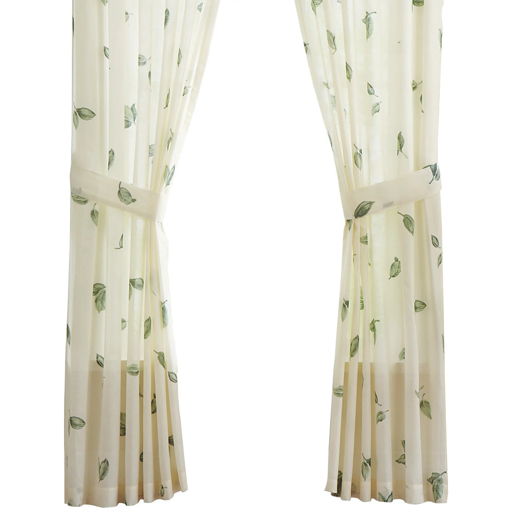 Sage Floral Leaf Rod Pocket Window Curtains Valance F4876
