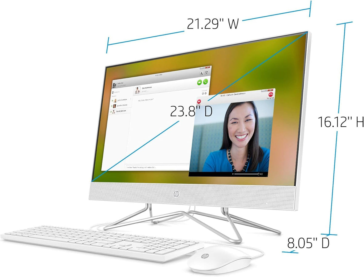 24-inch All-in-One Desktop Computer, AMD Athlon Silver 3050U, 8 GB RAM, 256 GB SSD, Windows 10 Home, White X349769