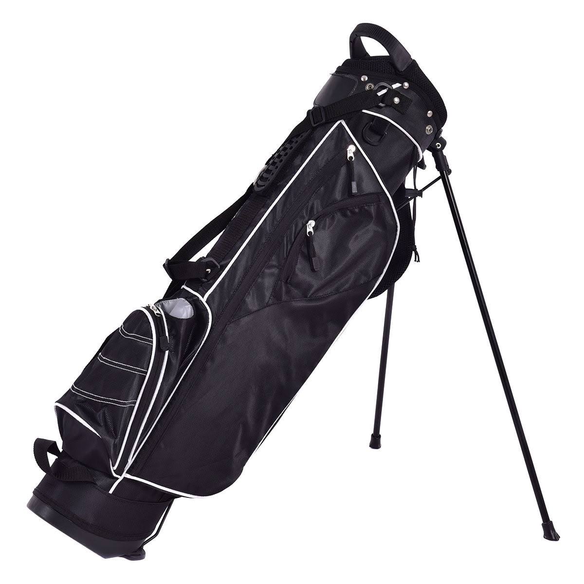 Black Golf Stand Cart Bag with 4 Way Divider B456