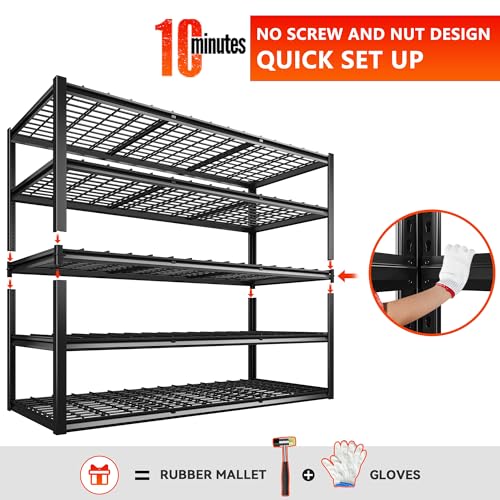 60" W x 24" D x 72" H Heavy Duty Adjustable Metal Shelving J351304