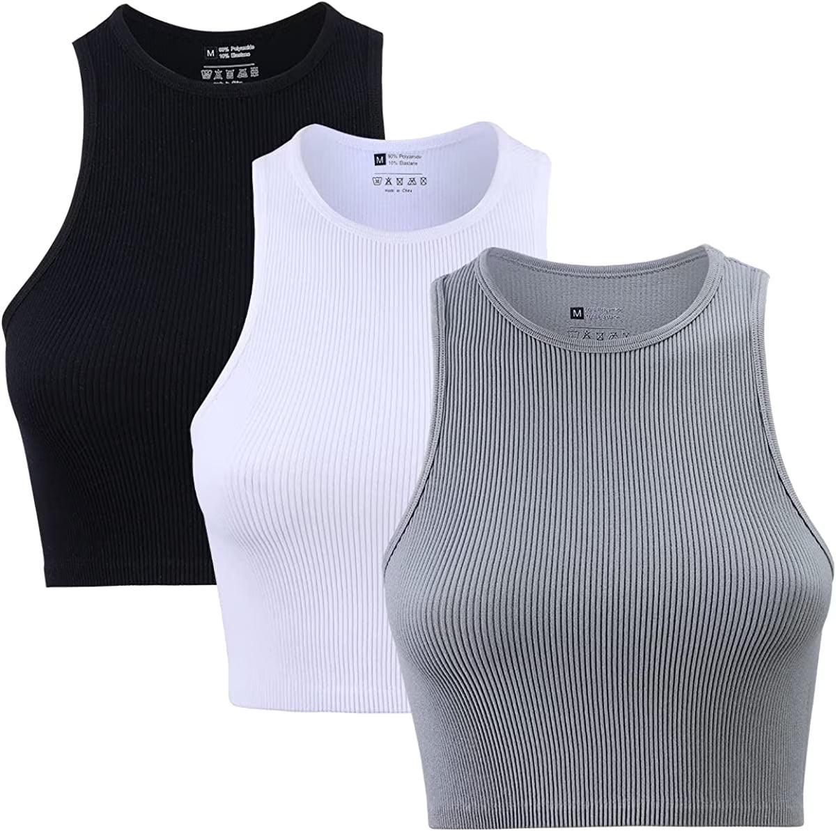 Seamless Ribbed Crop Tank Top I227