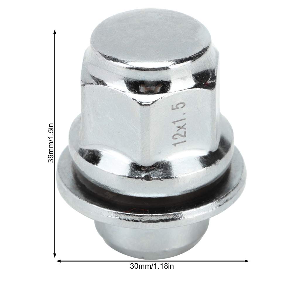 Silver Steel Wheel Nut 20 Pieces Q16477