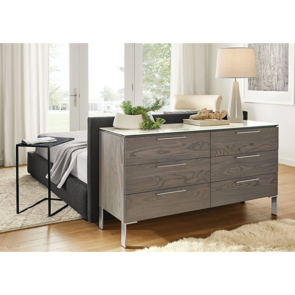 Modern Slim C-Shaped Table L40540