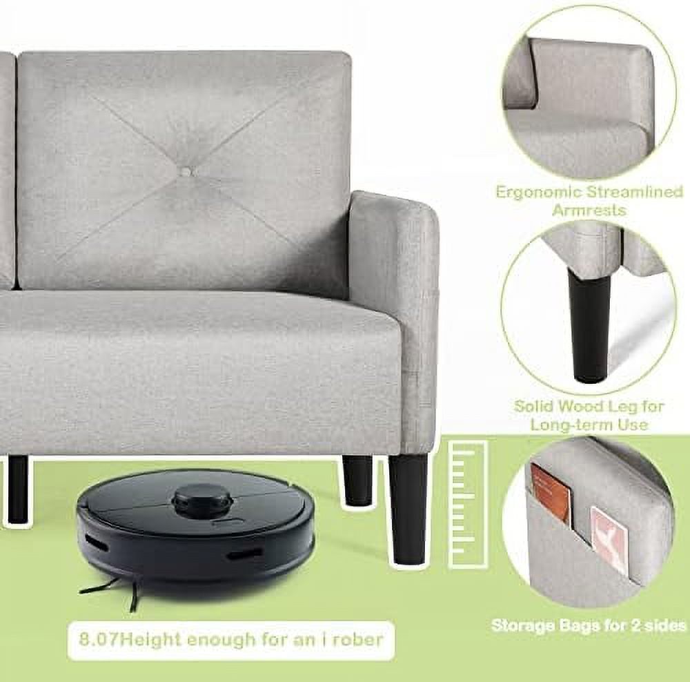 Compact 2-Seat Fabric Loveseat Sofa with USB Charging Ports D586517